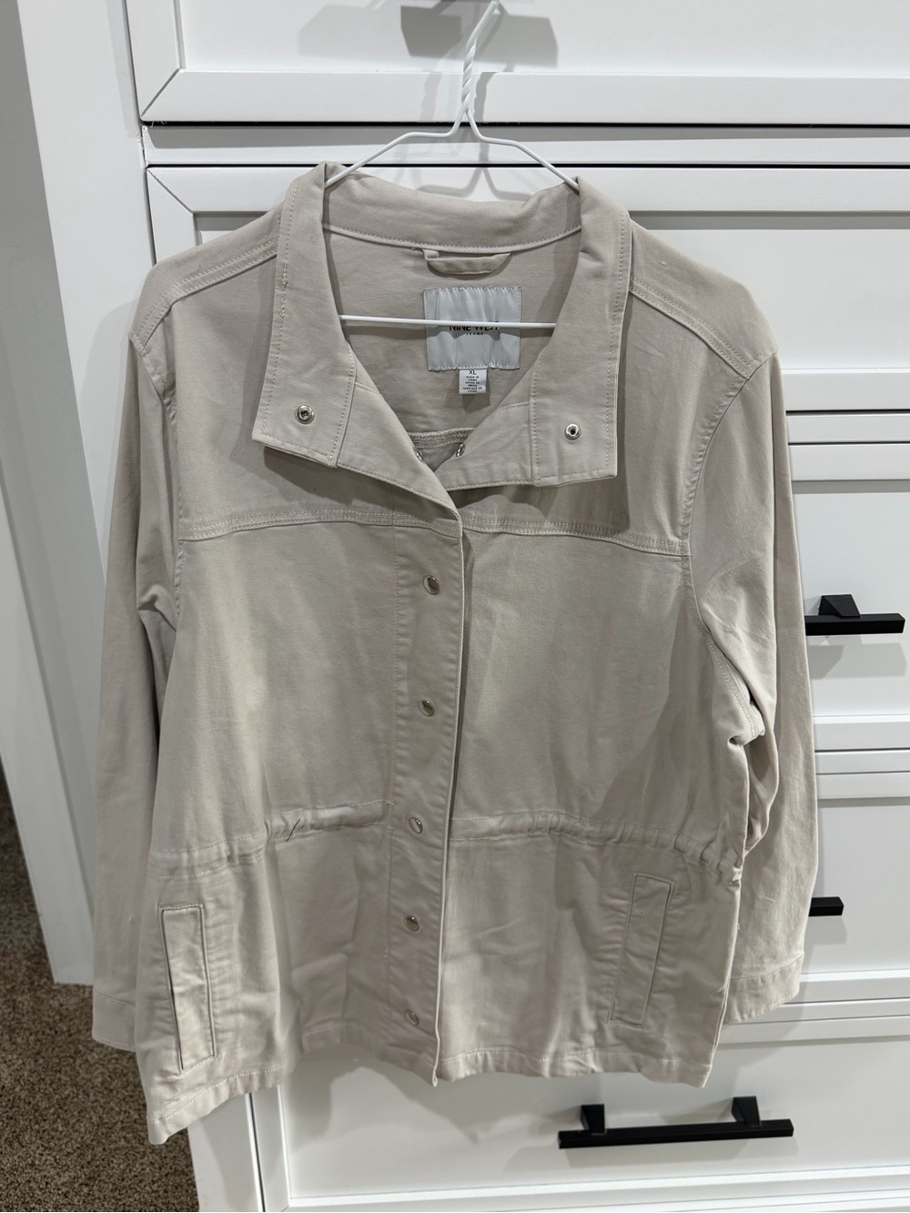 Woman’s Nine West Relaxed Drawstring Waist Jacket - Beige